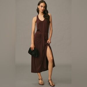NWT! Anthropologie Wine DOLAN Sleeveless Draped Maxi Dress - Size Large 🎾